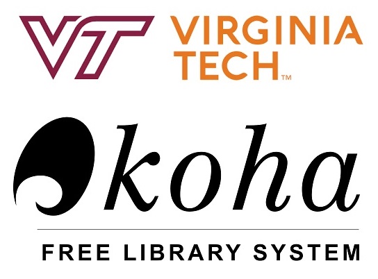 separate logos of Virginia Tech and Koha ILS