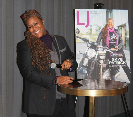 Skye Patrick at Library Journal's Librarian of the Year celebration at ALA Midwinter 2019 in Seattle