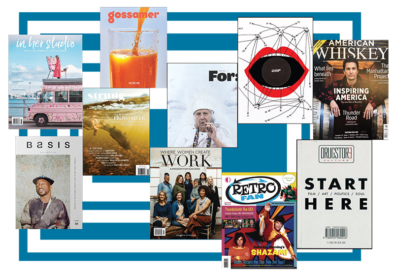 Collage of magazine covers of magazines discussed in the feature