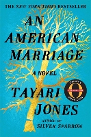 book cover of Tayari Jones's An American Marriage (stylized tree on a solid blue background)