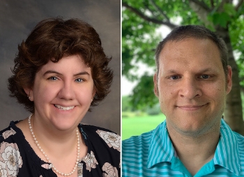 spliced together headshots of Leah Dodd and Robert Kotaska