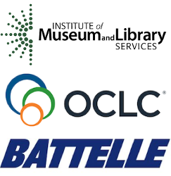 logos of the Institute of Museum and Library Services, OCLC, and Battelle