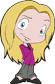 cartoon girl with blonde hair and pink shirt