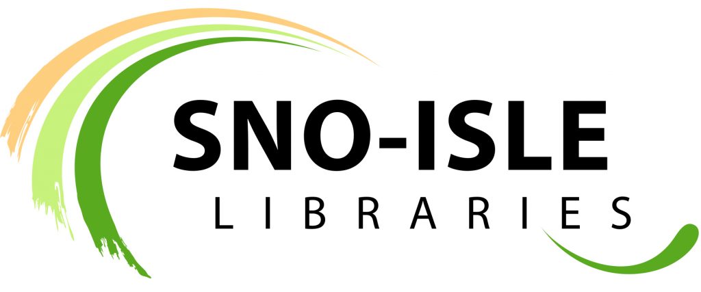 Sno-Isle Libraries Logo (the words Sno-Isle with a swoosh of green and yellow)