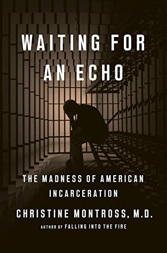 Cover of Christine Montross's Waiting for an Echo: The Madness of American Incarceration. Silhouette of a man hunched over in a prison cell